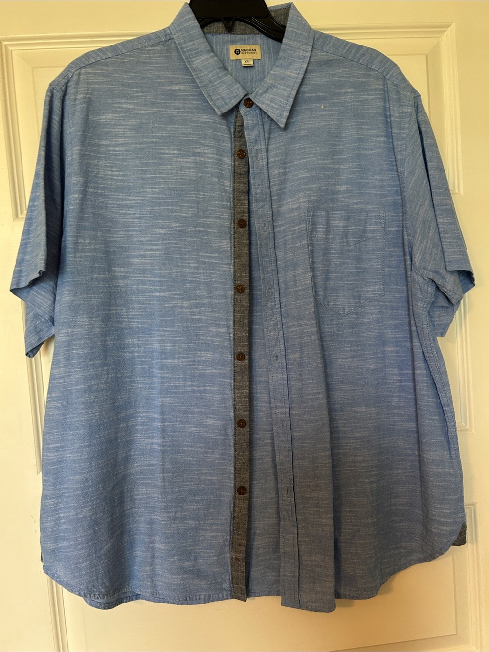 Haggar Light Blue Short Sleeve Button-Down Shirt